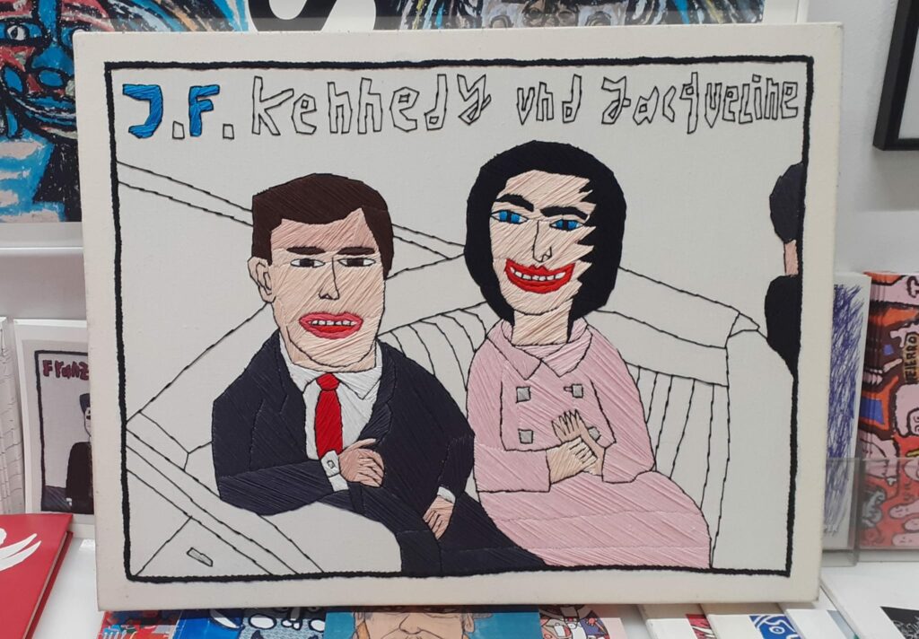 J. F. Kennedy und Jacqueline - Stickbild